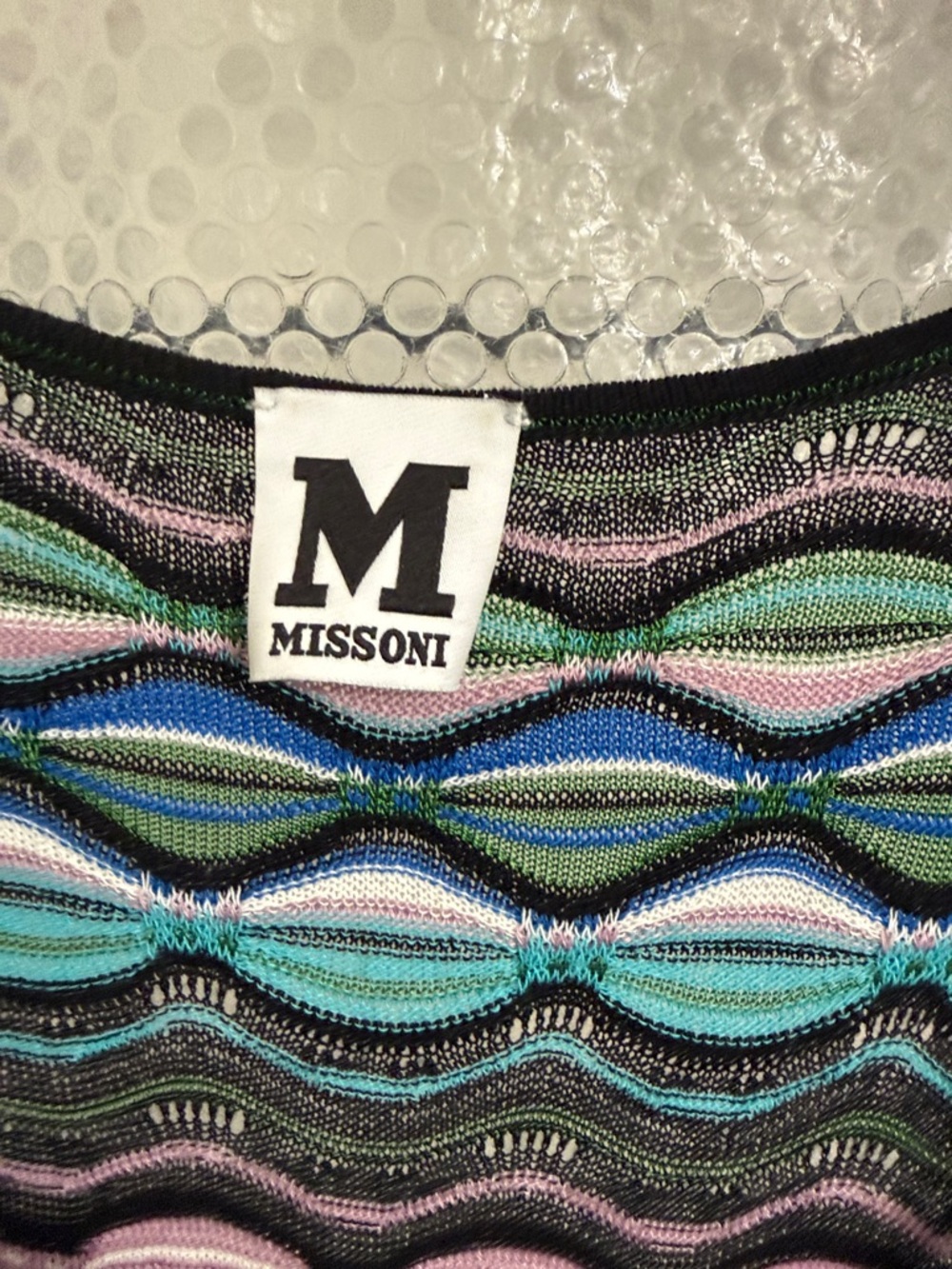 M by Missoni V-Neck Multicolor Knit Dress - Picture 2 of 7
